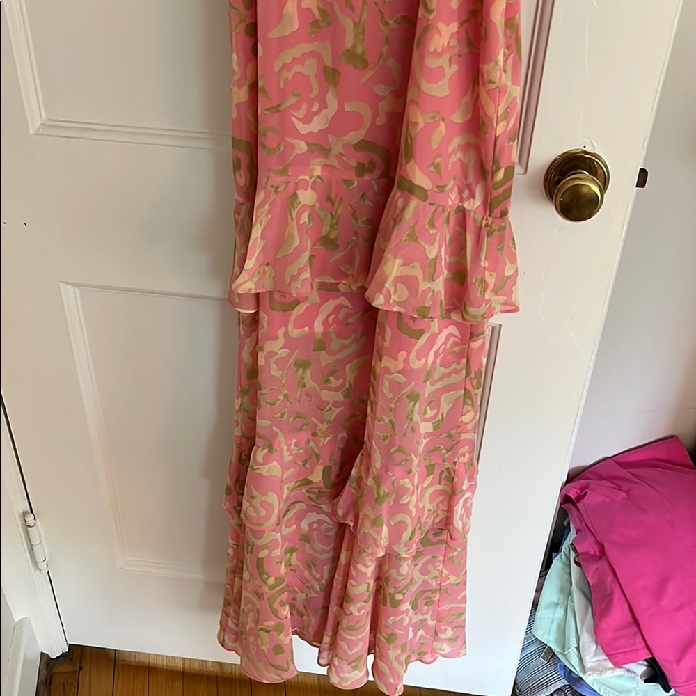Elegant Pink Ruffle Dress - Picture 4 of 5